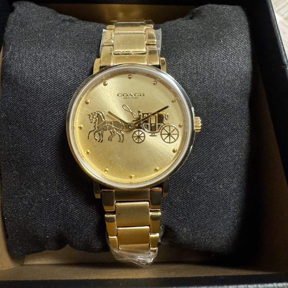 Brand new in box authentic Coach Grand 28mm women’s watch